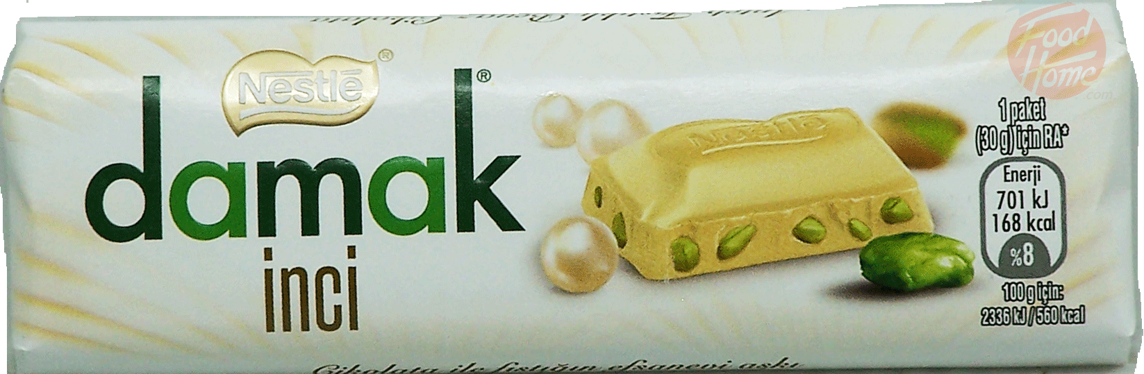 Nestle damak inci white chocolate mini candy bar with nuts, 100-gram in wrapper (case of 12)