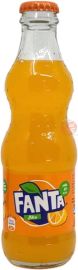 Fanta orange flavor carbonated soda pop, 250-ml glass bottles (case of 24)
