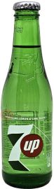 7Up lemon & lime flavor carbonated beverage soda pop, 250-ml glass bottle (tray of 24)