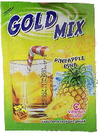Gold Mix pineapple pina flavor dry instant drink mix, 24 9-gram packets in display boxes, (master case of 24)
